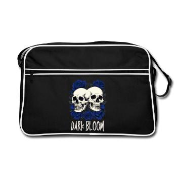 Dark Bloom – Gothic Skulls and Roses - Retro Bag - black/white - Front
