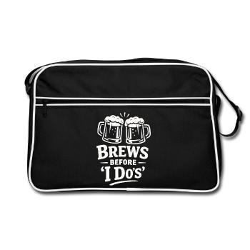 Bachelor Party Shirt Men Beer – Brews Before I Do - Retro Bag - black/white - Front
