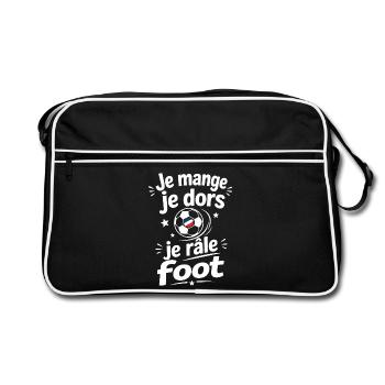 Je mange, je dors, je râle foot - Retro Tasche - Schwarz/Weiß - Vorne