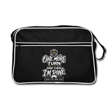 One More Turn Gamer Saying D20 - Retro Bag - black/white - Front