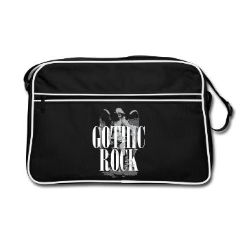 Gothic Rock avec une typographie à design angelique - Sac Retro - noir/blanc - Devant