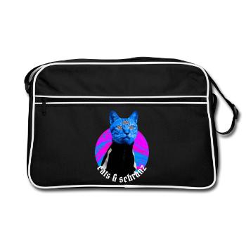 cats and Schranz - Schranz music Hard Techno Outfi - Retro Bag - black/white - Front