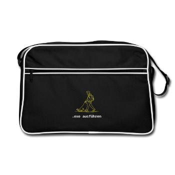 exe ausführen Sys ADMIN Systemadministrator Nerd - Retro Tasche - Schwarz/Weiß - Vorne