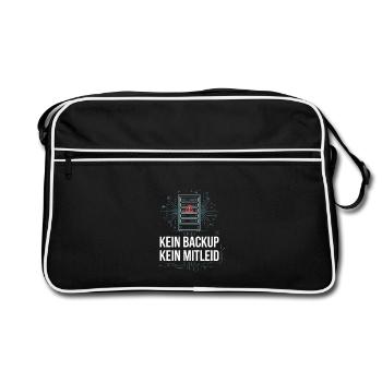 No Backup No Mercy - Kein Backup Kein Mitleid - Retro Tasche - Schwarz/Weiß - Vorne