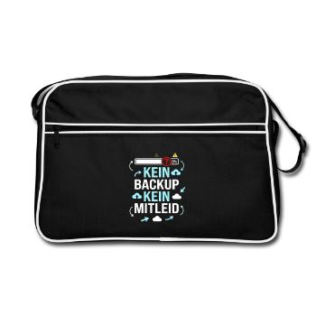 Datensicherung, Kein Backup kein Mitleid - Retro Tasche - Schwarz/Weiß - Vorne