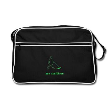 exe ausführen grün - Retro Tasche - Schwarz/Weiß - Vorne