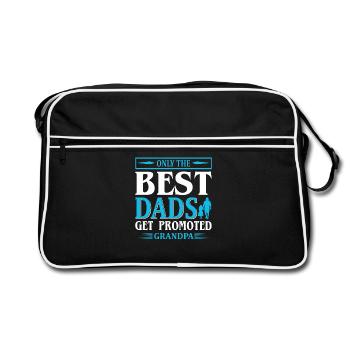 Meilleur papa promu grand-père - Sac Retro - noir/blanc - Devant