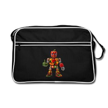 Pepper Bot Veggie Power - Retro Bag - black/white - Front