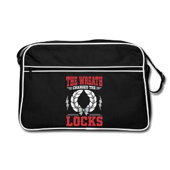 Kranzhumor – The Wreath Changed the Locks - Retro Tasche - Schwarz/Weiß - Vorne