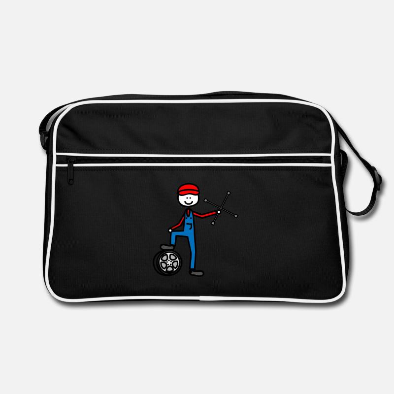 Mechaniker - Retro Tasche - Schwarz/Weiß
