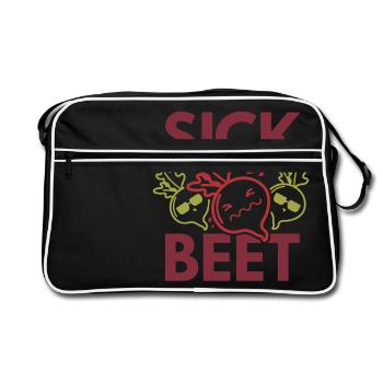 Vegan Sick Of Beet - Retro Bag - black/white - Front