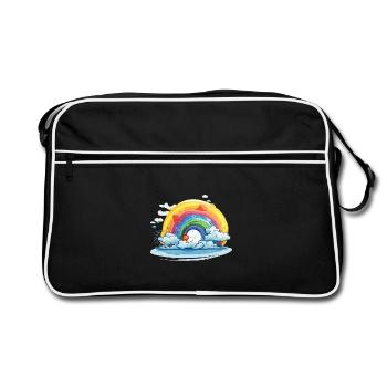 Regenbogen Pride - Retro Tasche - Schwarz/Weiß - Vorne
