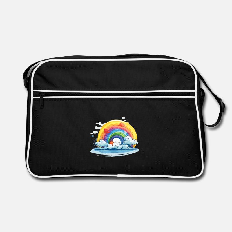 Regenbogen Pride - Retro Tasche - Schwarz/Weiß