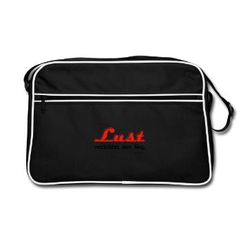 lust verkürzt den weg - Retro Tasche - Schwarz/Weiß - Vorne