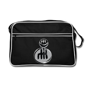 Gear shift - car sport - Retro Bag - black/white - Front