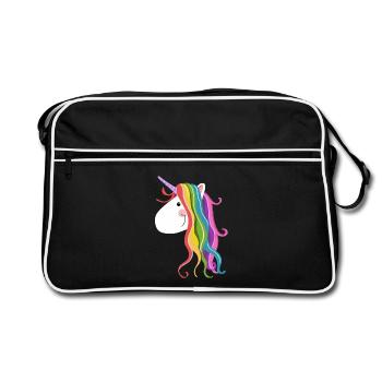 Cute Unicorn - Unicorns - Unicorn - Unicorns - Retro Bag - black/white - Front
