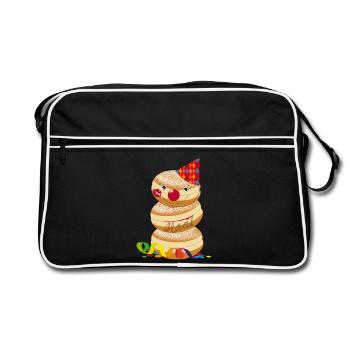 beignets de carnaval drôle avec la bouche de baisers et alaaf - Sac Retro - noir/blanc - Devant