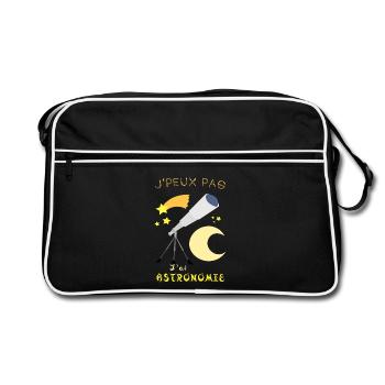 I can't I have astronomy - Retro Bag - black/white - Front