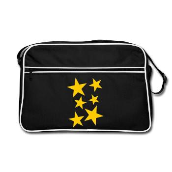 étoiles jaunes - Sac Retro - noir/blanc - Devant