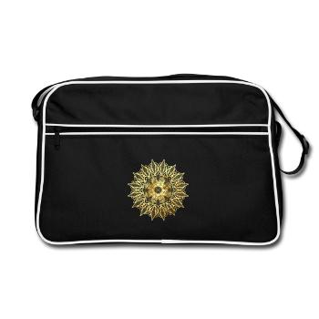 Golden geometric lace pattern - Retro Bag - black/white - Front