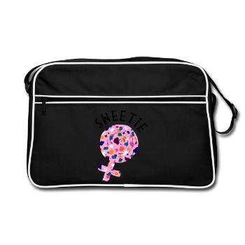 Sweet Statement Dessert Sweets Delicious - Retro Bag - black/white - Front