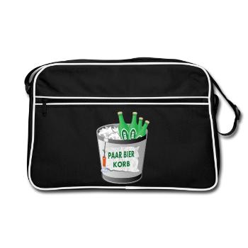 Paar Bier Korb - Retro Tasche - Schwarz/Weiß - Vorne