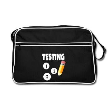 Test 123 mit Bleistift - Retro Tasche - Schwarz/Weiß - Vorne