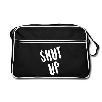 Be quiet! (white) - Retro Bag - black/white - Front