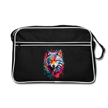 Loup cool - Sac Retro - noir/blanc - Devant