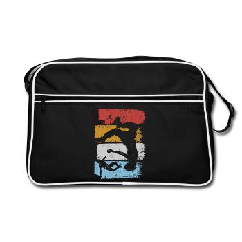 Stripes Sunset Diver Silhouette - Retro Bag - black/white - Front