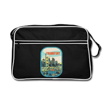 Frankfurt in Colour: Urban Illustration - Retro Bag - black/white - Front