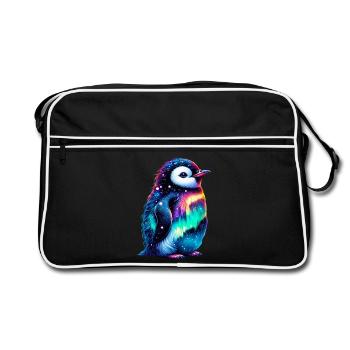 Manchot aurore boréale - Sac Retro - noir/blanc - Devant
