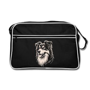 Australian Shepherd Features - Retro Bag - black/white - Front