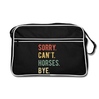 Sorry Can't Horses Bye II - Retro Bag - black/white - Front