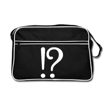 Abstract Ocean Wave Pattern T-Shirt - Retro Bag - black/white - Front