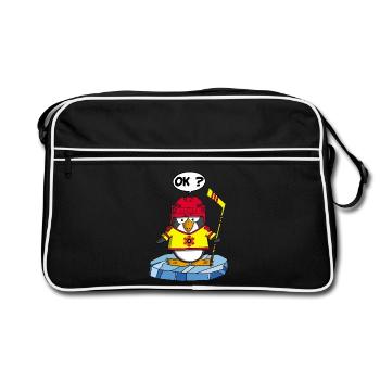 Pingouin et sport d'hiver - Sac Retro - noir/blanc - Devant