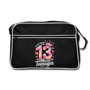 13th birthday teenager gift - Retro Bag - black/white - Front