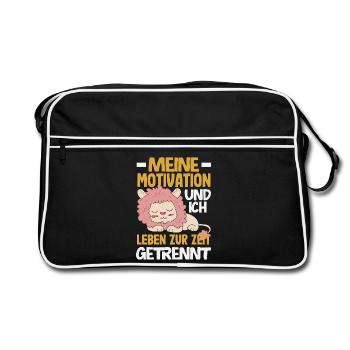 My motivation and I - currently separated - Retro Bag - black/white - Front