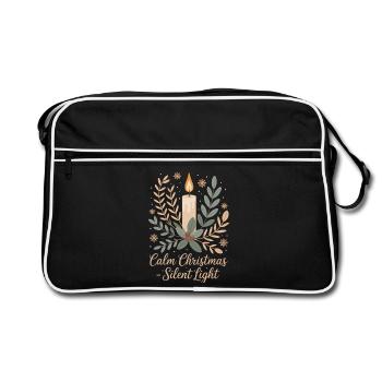 Botanisches Weihnachtsdesign - Retro Tasche - Schwarz/Weiß - Vorne