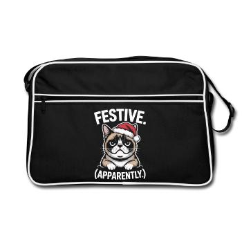 Ambiance festive de chat sombre et sombre de Noël - Sac Retro - noir/blanc - Devant