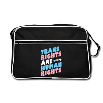 LGBTQ Pride Month - Trans Rights Are Human Rights - Retro Bag - black/white - Front
