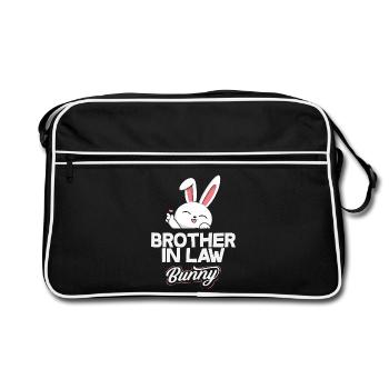Joyeuse Pâques, douce chasse aux œufs du lapin, œufs de Pâques - Sac Retro - noir/blanc - Devant