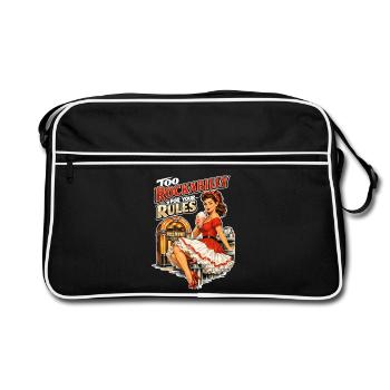 Pin-Up Rockabilly : style rétro de diner des années 50 - Sac Retro - noir/blanc - Devant