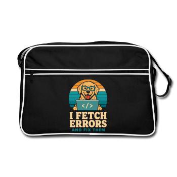 I Fetch Errors and Fix Them Developer Dog - Retro Bag - black/white - Front