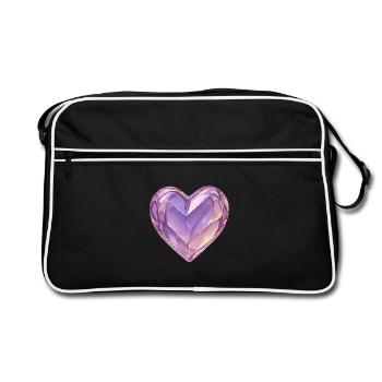 3D Glass Heart Purple - Retro Bag - black/white - Front
