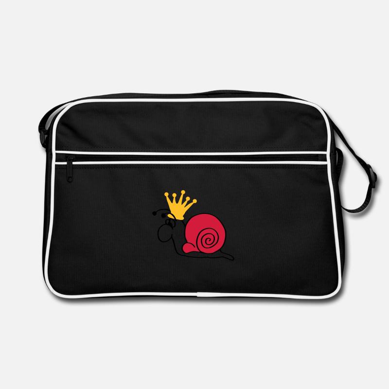 Schnecke Schneckenkönig mit Krone Retro Tasche