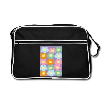Flowerpower - Retro Tasche - Schwarz/Weiß - Vorne