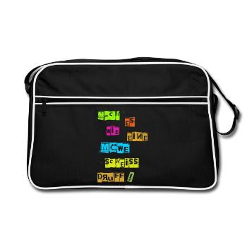 Mach es wie eine Möwe scheiß Drauf - Retro Tasche - Schwarz/Weiß - Vorne