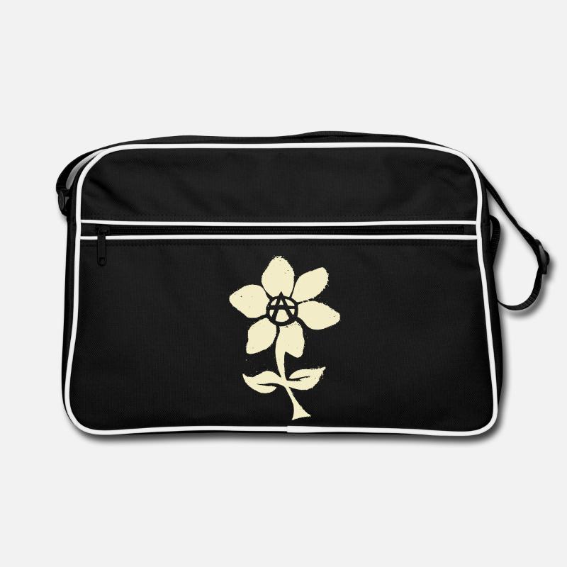 fleur anarchiste - Sac Retro - noir/blanc