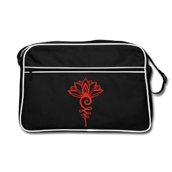 Lotus rouge éternel - Sac Retro - noir/blanc - Devant